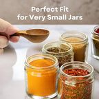 2 Pieces Small Wooden Spoon, Short Handle Teak Wood Scoops for Coffee Beans Tea Salt Sugar for Spice Jars and Short Containers