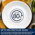 Corelle Vitrelle 4-Pieces 18-Oz Soup/Cereal Bowls Chip & Crack Resistant Glass Dinnerware Set Bowls, Winter Frost White