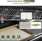 Brand-Man Propane Gas and Charcoal Grill Combo,Grill and Griddle Combo Dual Fuel BBQ Grill with Dual Lids for Outdoor Barbecue, Black