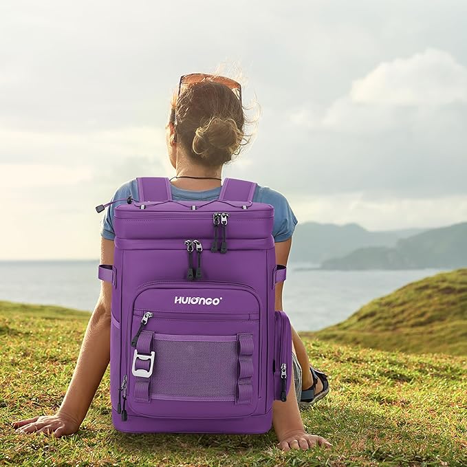 Large Waterproof Insulated Cooler Backpack for Men & Women, Leak Proof Cooler Backpack for Camping, Beach, Fishing, Picnic, Travel, Outdoor, 30L, 48Cans