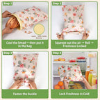 2 Pack Cotton Beeswax Bread Bags - Large Reusable Cotton Linen Food Storage Covers for Sourdough & Homemade Bread, Waxed Bags Keep Bread Fresh, Proofing Bag Freezer-Safe, Easy Clean