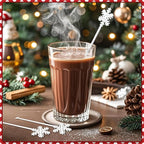 80 Pcs Snowflake Coffee Stirrers, Acrylic Winter Drink Stirrers Reusable Beverage Stir Sticks Hot Cocoa Chocolate Bar Supplies for Christmas Coffee Bar Kitchen Home