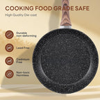 NEWBULIG 17-Piece Cookware Set, Nonstick & Non-Toxic Pots and Pans with Stay-Cool Handles, Induction Compatible, Black