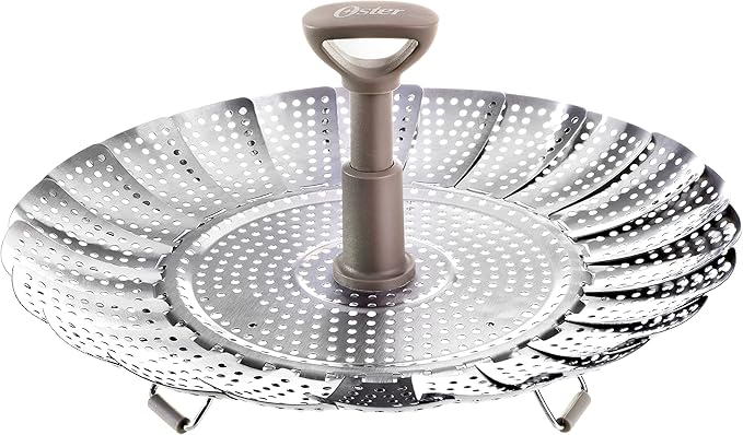 Oster Sangerfield Stainless Steel Expandable Steamer Insert 7 to 10.5 Inches – Adjustable Kitchen Cookware Accessory for Steaming