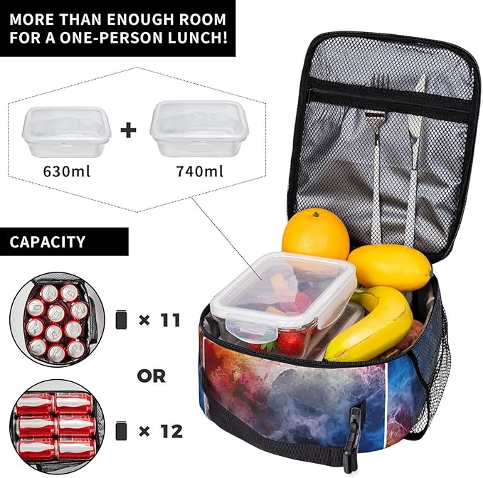 American Football Lunch Bag for Boys Girls Insulated Football Lunch Box for Kids Teen Adult Reusable Kids Lunch Bag for School Work Office Travel Waterproof Leakproof Portable Fits Most Bento Boxes