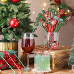 Meanplan 60pcs Christmas Swizzle Sticks Christmas Cocktail Stirrers Plastic Stir Sticks Xmas Santa Claus Snowman Decorations for Birthday Party Coffee Shop Supplies Favors Gifts (Santa Claus)