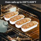 EUSOAR Disposable Ramekins, 50pcs 6.8oz White Mini Cake Loaf Pans with Lids, Aluminum Foil Ramekins Muffin Liners Baking Cups Containers Holders Creme Brulee Tins for Birthday Wedding Party
