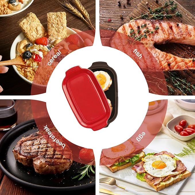 Microwave Egg Poacher for 2 Eggs,Microwave Egg Cooker, Multi-use Maker for Breakfast Sandwiches, 9.25x4.92x1.77 Inches, Portable for Home, Travel, Gifts