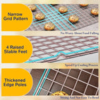 2-Pack Cooling Racks for Cooking and Baking - 10" x 15"Heavy Duty Stainless Steel Wire Rack for Baking, Grilling, Roasting - Oven & Dishwasher Safe - Fits Jelly Roll Sheet Pan（Rose Gold）