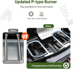 Brand-Man Portable Gas Grill, Propane Standup Grill with Folding Cart & Push-Button Ignition, Ideal for Camping, Tailgating, BBQ, Backyard, Patio & More