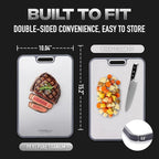 100% Pure Titanium Cutting Board - Double Sided Titanium Cutting Boards For Kitchen - Dishwasher Safe Large Cutting Board for Cutting Meats, Fruits, Vegetables
