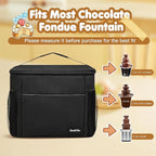 Chocolate Fountain Storage Bag, Compatible with Nostalgia 3/4-Tier Electric Chocolate Fondue Fountain Machine, Insulated Organizer with Adjustable Dividers for Fondue Fountain, Gifts Ideas (Bag Only)