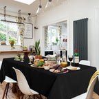 sancua 10 Pack Black Tablecloth 60 x 84 Inch, Rectangle Table Cloth for 4ft Tables - Stain and Wrinkle Resistant Washable Polyester Table Cover for Dining Wedding Banquet Party Buffet Restaurant