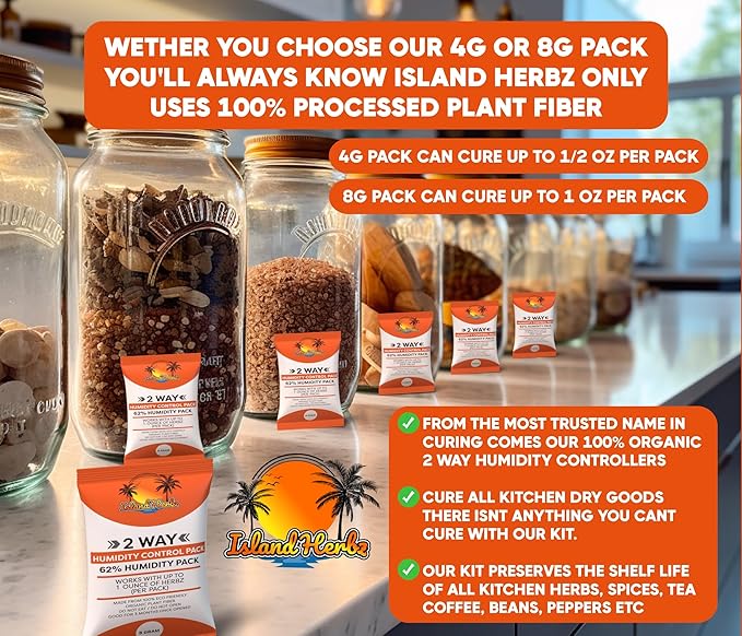 Pro Cure Kit Fits All Wide Mouth Mason Jars: 12 Airtight Digital Lids, 12-8 Gram Organic 2 Way Humidity Controllers 1 Scoop Card 1 White Erase Marker 1 Slap-On (12-Pack)