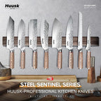 Huusk Chef Knife 8-inch,Professional Hand Forged High Carbon Steel Japanese Gyutou Chef Knives,Kitchen Cooking Knife for Meat Vegetables Cutting,Chef Gift for Men Women