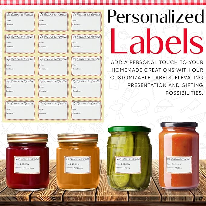 Canning pot with rack and lid - Water bath canner for canning - Complete premium canning kit with large Pot 21.5 Qt in stainless steel 304 - The French canning kit by La Cuisine de Camille