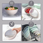 COOK WITH COLOR Nesting Mixing Bowls - 12 Piece Plastic Bowl Set with Lids, Microwave Safe (Mint Ombre)