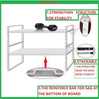 Expandable Stackable Spice Rack Cabinet Shelf Organizer in Cabinets Shelves Kitchen Cupboard Organization Stack up Racks Pantry Countertop Storage Medium/White 3 Packs