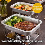 Aluminum Foil Pan with Lids, Heavy Duty Disposable Aluminum Baking Pans, 14.57"×10.63" Steam Table Pans for Cooking, Heating, Storing, Prepping Roasting and Chafing (15 Pack Silver w/Lids)