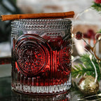 Kate Aspen Ribbed Retro Arch Floral Smoke Grey Drinking Glasses Set of 6, (10 oz) Vintage Glassware Set Cocktail Glass Set, Juice Glass, Water Cups | Hostess Gift & Present for New Home Owners