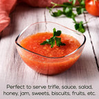 Volarium CRYSTALIA Small Glass Bowls for Kitchen Prep, Modern Round Serving Dishes for Dessert, Salad, Fruit, Pudding, Candy, Cereal, Ice Cream, Stackable Bowls Set of 6 (Large 10 1/2 oz)