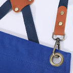 AFUN Chef Aprons for Women Men with Large Pockets, Cotton Canvas Cross Back Water Repellent Work Apron, Size M to XXL (Royalblue)