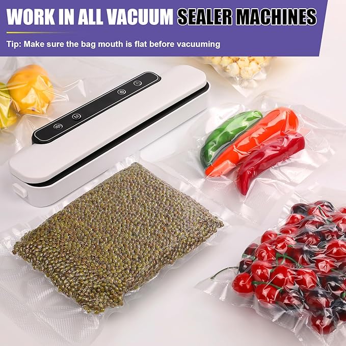 CAREGY Vacuum Sealer Bags 400 Quart 8" x 12" with BPA Free for Food Storage Meal Prep or Sous Vide
