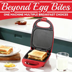 Egg Bite Maker with 2 Silicone Egg Molds for Breakfast Sandwiches, Breakfast Maker, Omelet Pan, Healthy Snacks or Desserts, Red