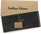 Solino Home Cotton Linen Black Table Runner 120 Inches Long - Hemstitch 14 x 120 Inch Table Runner for Summer, Fall, Autumn, Halloween