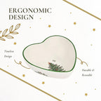Spode Christmas Tree Heart Shaped Dip Bowl - 4.75-Inch Fine Earthenware Bowl for Dips, Sauces, and Condiments - Festive Holiday Decor and Christmas Gift - Classic Design, Dishwasher Safe
