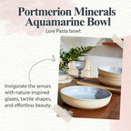 Portmeirion Minerals 8.7-Inch Low Serving Bowl, Aquamarine - Stoneware Tableware from Portugal, Reactive Glaze for a One-of-a-Kind Design, Microwave & Dishwasher Safe - Ceramic Serveware for Kitchen