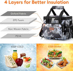 Lifewit Medium Lunch Bag Insulated Lunch Box Soft Cooler Cooling Tote for Adult Men Women, Flower 12-Can (9L)