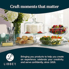 Libbey Selene Glass Cake Stand with Dome Lid, Elegant Curved Footed, Covered Cake Stand, Versatile Serving Dish for Variety of Desserts and More