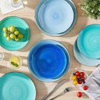 vancasso Bonita Salad Plates, 8.5 inch Small Dinner Plates Set, Ceramic Dessert Plate Serving Dishes Set of 6, Microwave, Oven and Dishwasher Safe, Assorted Color