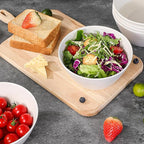 Bamboo Fiber Cereal Bowls Set 6 Pieces, 24 Ounce Soup Bowls White, Melamine Bowls Set Large for Kitchen, Deep Serving Bowls for Cereal, Soup, Oatmeal, Rice, Pasta, Salad, Off-white