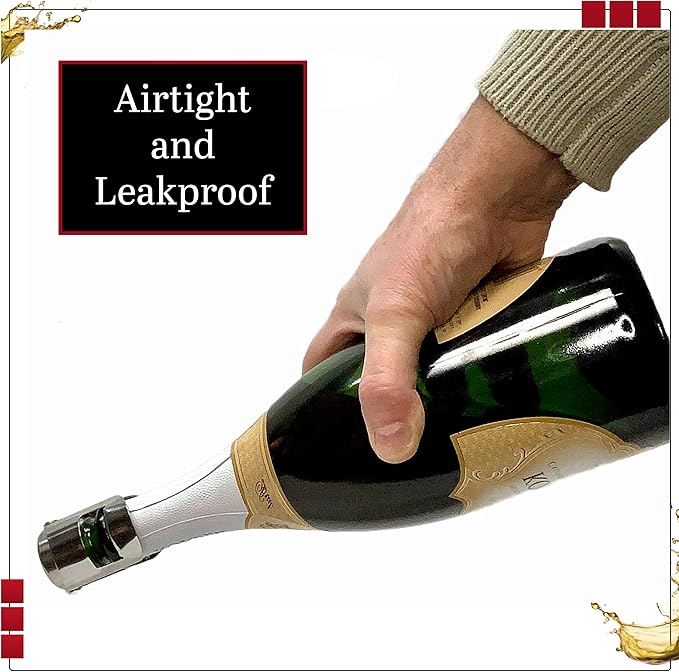 Millefiori Glass Champagne Stopper – With an Airtight Seal Protects Sparkling Wine, Prosecco, and Cava CO2 & Taste – Hanging Box for Champagne Gifts by Evan James Designs (Blue & Red)