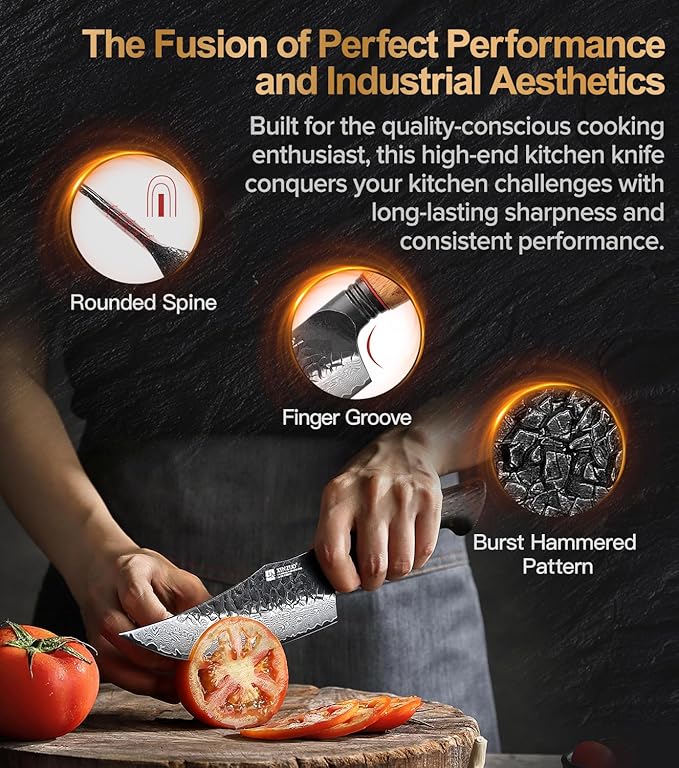 XINZUO 5.9 Inch Viking Knife With Ergonomic Wood Handle,Hand Forged High Carbon Steel Boning Knives For Kitchen Meat Cutting