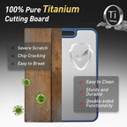 2 Packs Titanium Cutting Boards for Kitchen Chopping Board Butcher Block 2 in 1 Pure Titanium and Wheat Straw PP Mother Day Best Mama Mommy Ever Mother In Law Gifts Stepmom Grandma Gigi Nana Present