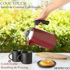 Mixpresso Red Stainless Steel Coffee Percolator Stovetop, 52 oz Classic Percolator Coffee Pot, Great For Camping Pot, 12 Cup Stove Top Espresso Maker, Cool-Touch Handle