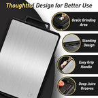 Titanium Cutting Boards for Kitchen Chopping Board with Handle Large Big Small Kitchen Meat Butcher Block 2 in 1 Pure Titanium and Wheat Straw PP Not Wood Bamboo Plastic Silicone Teak Black/Grey