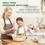 JUST PERFECTO Induction Pots Set - Pan Set with Lid - Induction Pots Set - Pots & Pans Set without PTFE and PFOA - Cookware Pot Set Induction 14Pcs (light beige)