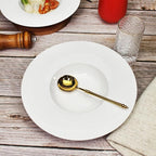 Ceramic Wide Rimmed Soup Plate, Soup Bowl 8 oz, Pasta Bowl Set of 4, White Shallow Bowl Plate with Rim, Best choice for high-end restaurants, hotels, and foodies, 9.6 Inch