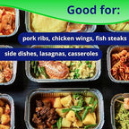 IDL Packaging Half-Size Aluminum Steam Table Pans with Lids - Deep, 13" x 11" x 3" (Pack of 5) - Disposable Foil Pan for Grilling, Roasting, BBQ, Cooking, Baking, Freezing