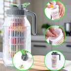 Glass Mason Jar Water Fruit Infuser Pitcher With Lid 64 Oz Wide Mouth Tea Infused Pitchers 2 Quart Sun Tea Jar For Outside Half Gallon Iced Coffee Tea Lemonade Juice Homemade Drinks Container- 2 Set