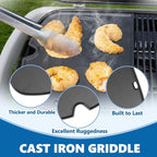 SafBbcue 7034 Cast Iron Cooking Griddle Replacement for Weber 9010001 Traveler Portable Gas Grill Accessories, for Weber 9013001 9020001 9030001 Traveler Griddle Insert
