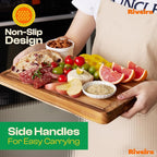 Riveira Teak Wood Cutting Board – Gourmet Teak Grandeur: 24 x 18 Wooden Cutting Board – Natural Wooden Cutting Boards For Kitchen Decorative – Innovative Juice Grooves Teak Wooden Chopping Board