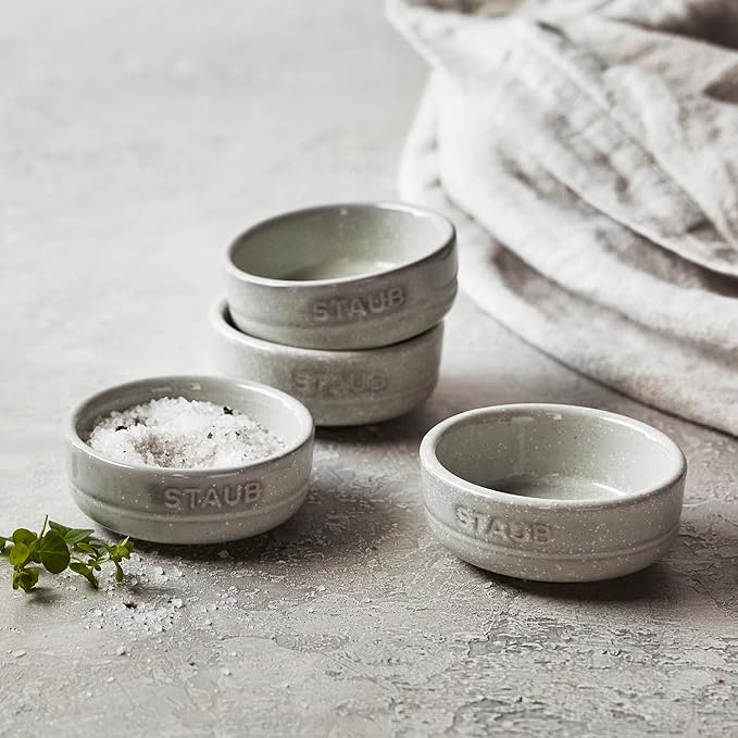 Staub Ceramic Dinnerware 4-pc Condiment Dish Set - White Truffle