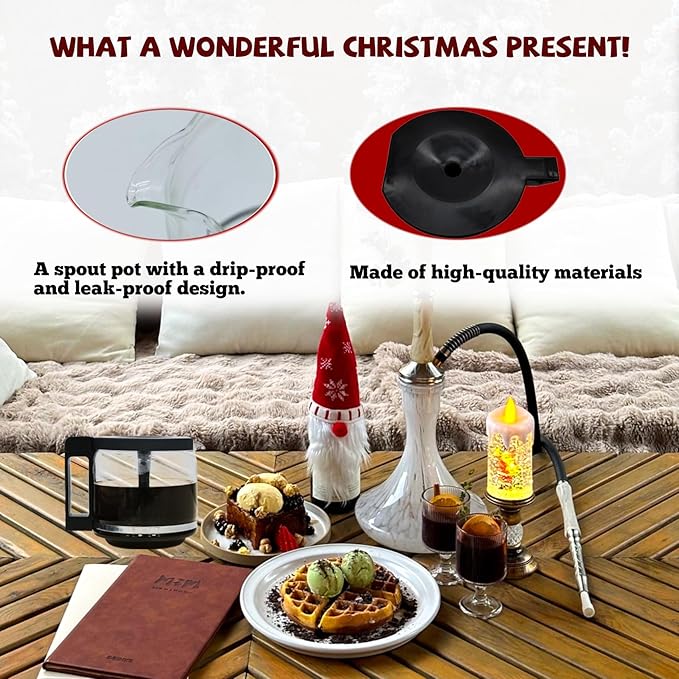 𝙐𝙥𝙜𝙧𝙖𝙙𝙚𝙙 Carafe Compatible With moccamaster KBG Brewers (89830), Compatible With moccamaster Carafe Replacement, 10-Cup/1.25L/40oz, Coffee Pot With Metal Ring, Includes Random Cleaning Brush.