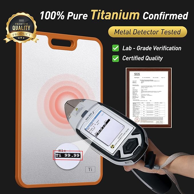 2 Packs Titanium Cutting Boards for Kitchen Chopping Board Butcher Block 2 in 1 Pure Titanium and Wheat Straw PP Father Day Dad Parent Stepdad Who Want Everything Future Groom Bride Law Christmas Xmas