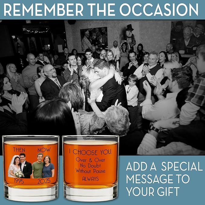 Personalized Fathers Day Printed Photo 11oz Whiskey Glass - Custom Dad Gifts, Bourbon Gifts for Men, Customized Father Picture, Boyfriend, Husband, Birthday, Groomsmen, Prime